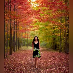 🍁 JOSEPH RIBKOFF Layered A-line Dress